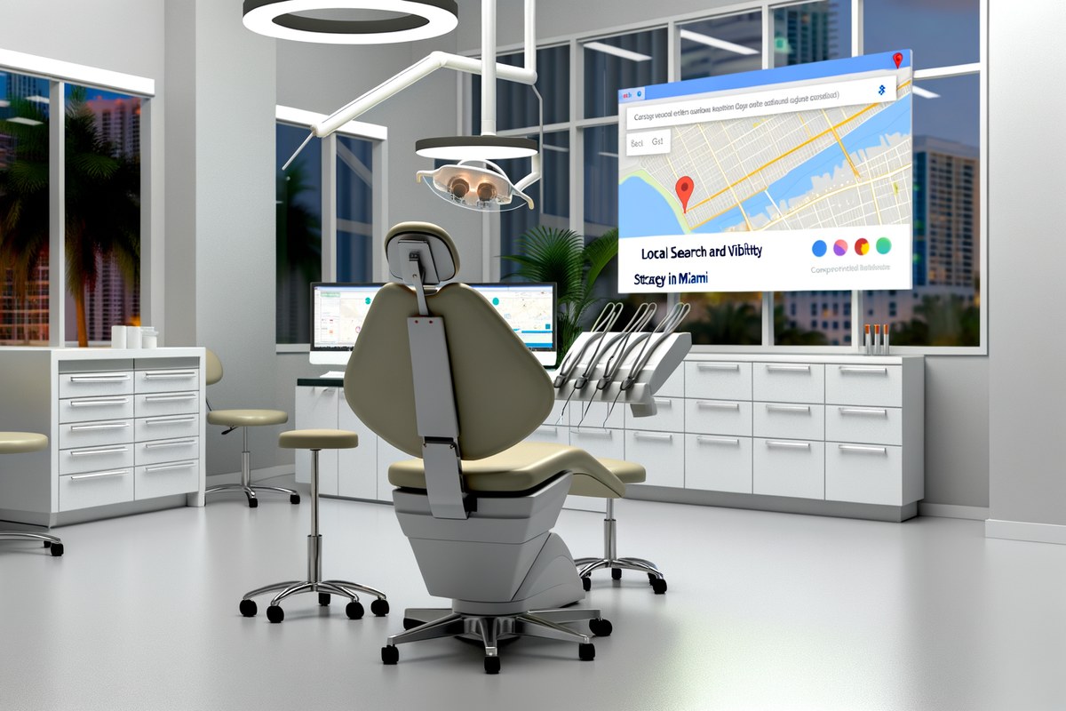 Local SEO and visibility strategy visual for dental clinics in Miami