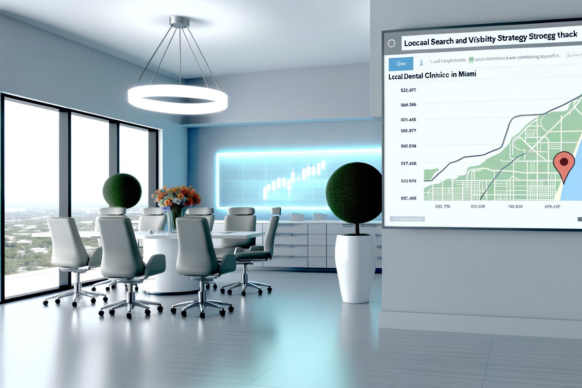 Miami Dental Clinic Local Visibility Strategy Local SEO and visibility strategy visual for dental clinics in Miami