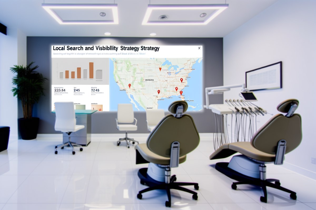 Local SEO and visibility strategy visual for dental clinics in Miami