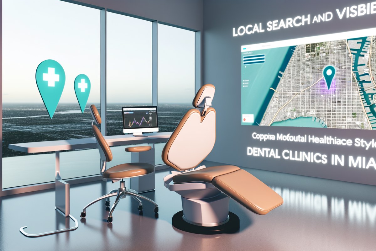 Local SEO and visibility strategy visual for dental clinics in Miami