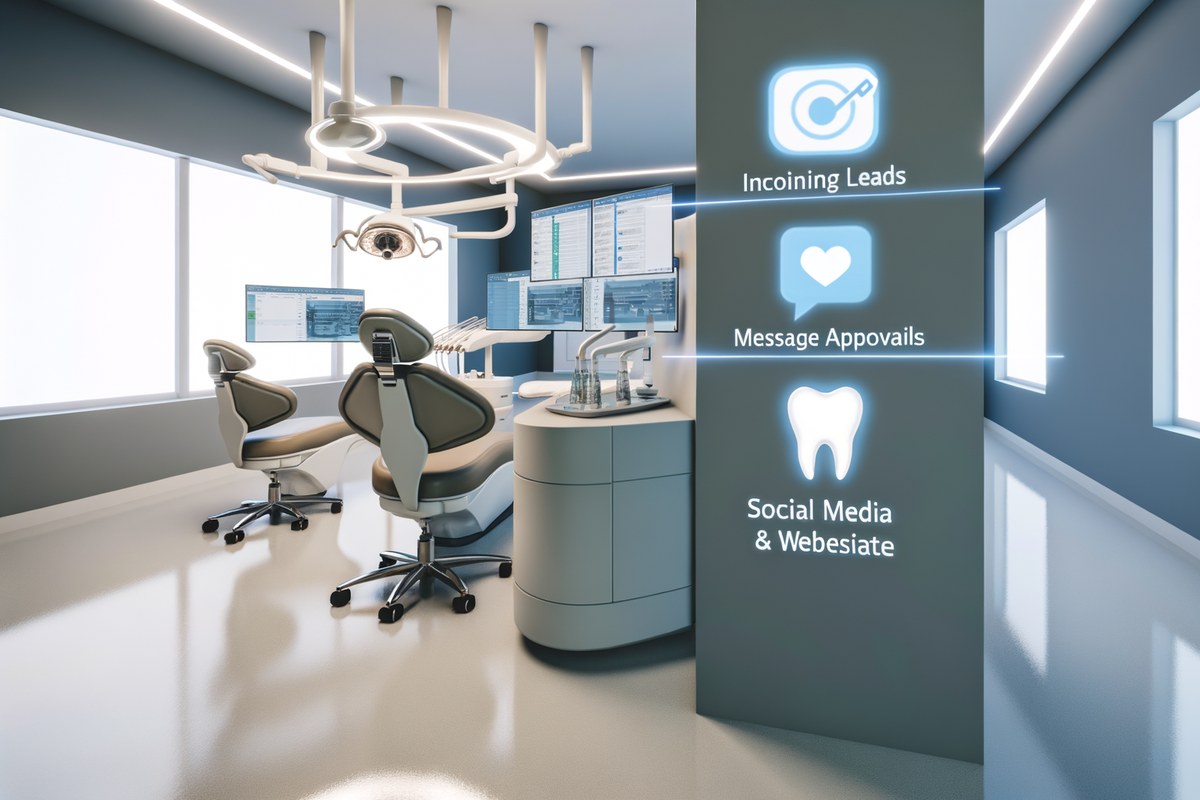Miami Dental Clinic CRM Workflow CRM lead tracking and message workflow visual for dental clinics in Miami