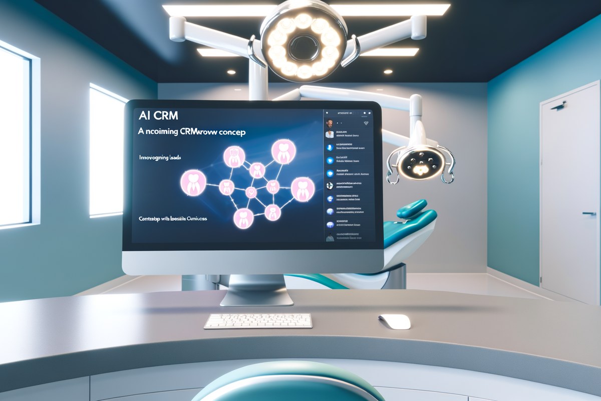 CRM lead tracking and message workflow visual for dental clinics in Miami