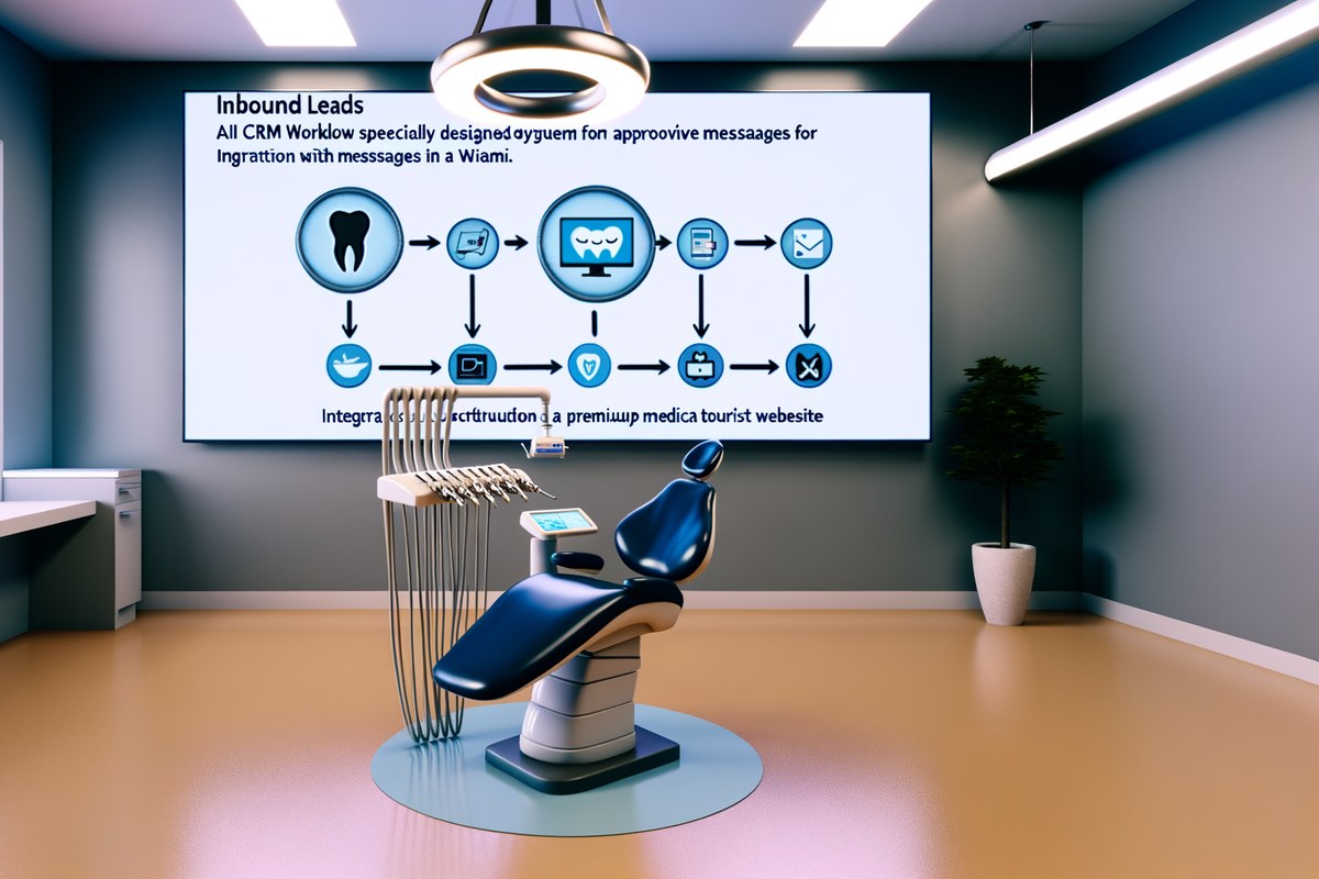 Miami Dental Clinic CRM Workflow CRM lead tracking and message workflow visual for dental clinics in Miami