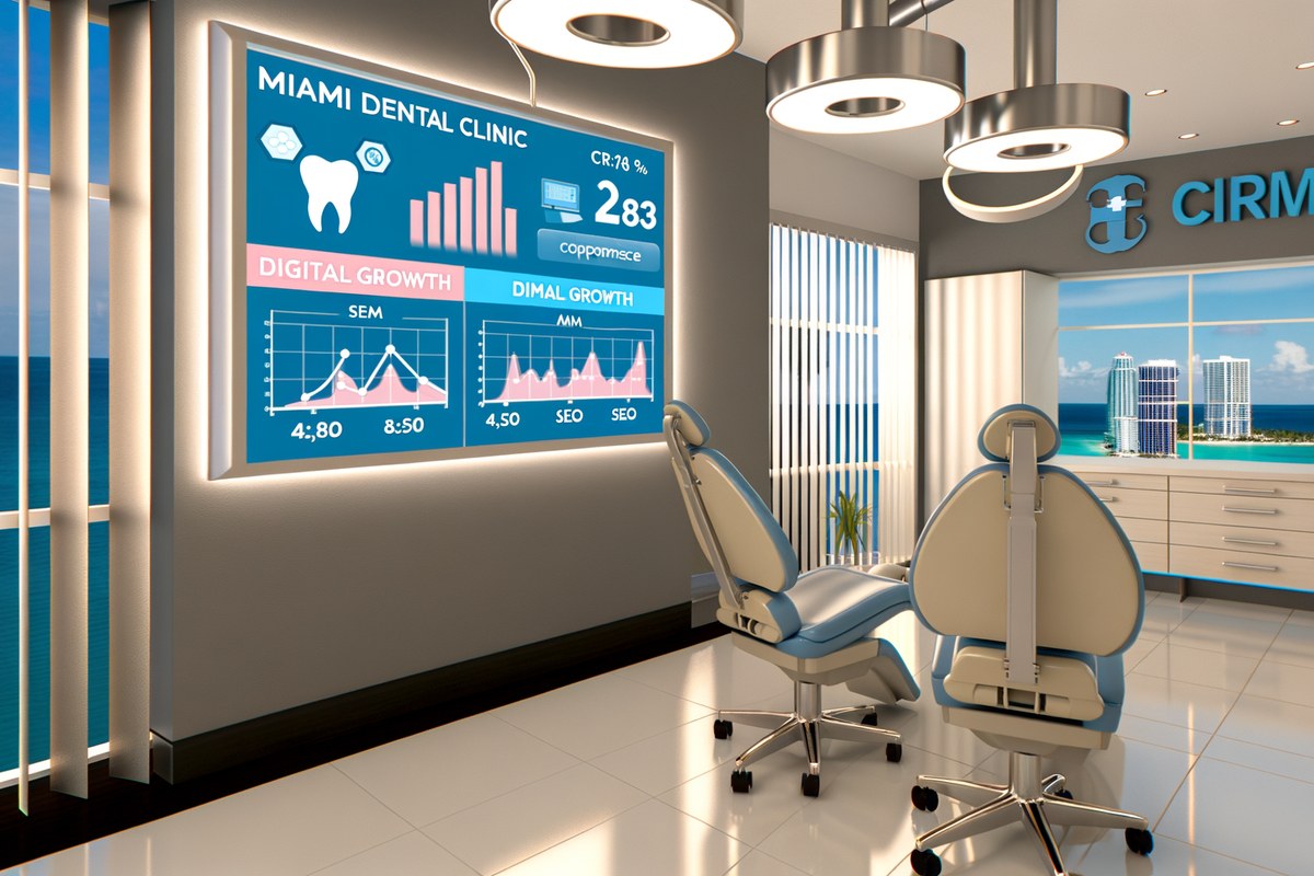 AI-powered SEO, CRM and digital growth concept for dental clinics in Miami | miami crm integration services