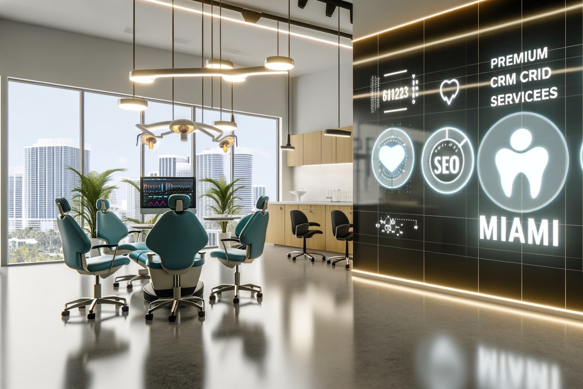 AI-powered SEO, CRM and digital growth concept for dental clinics in Miami | miami crm integration services