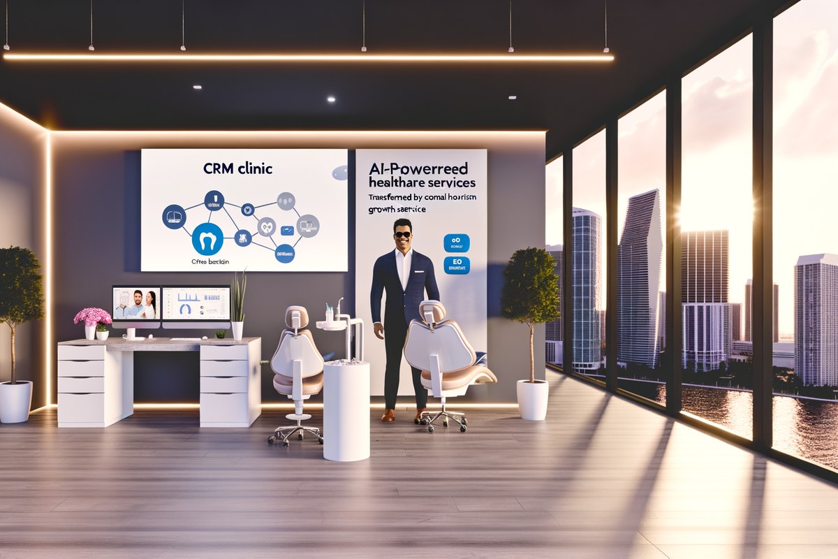AI-powered SEO, CRM and digital growth concept for dental clinics in Miami | miami crm integration services