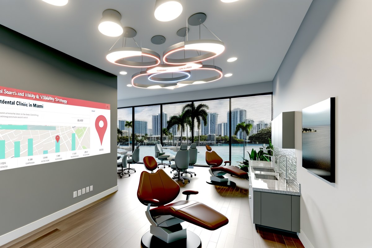 Miami Dental Clinic Local Visibility Strategy Local SEO and visibility strategy visual for dental clinics in Miami