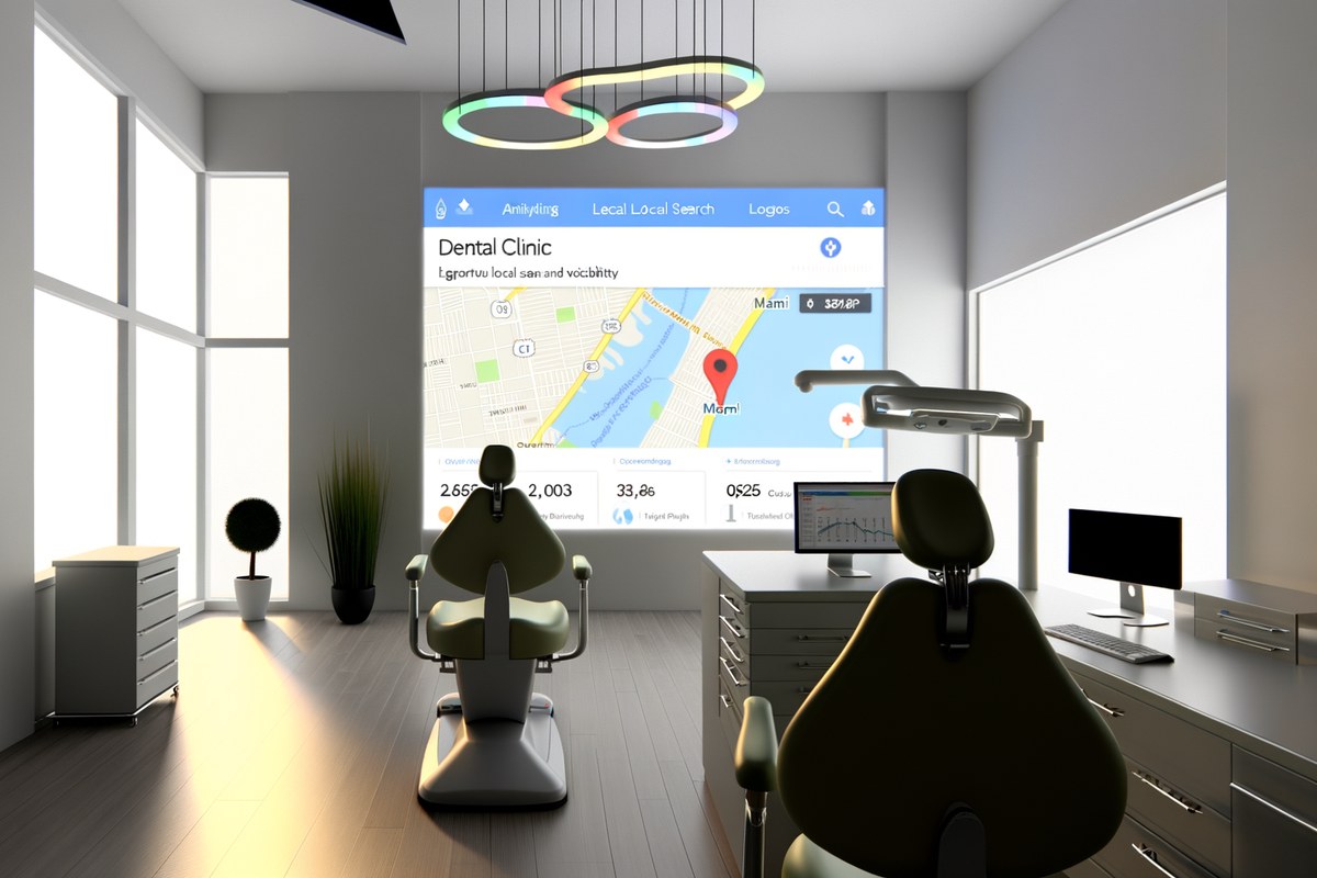 Miami Dental Clinic Local Visibility Strategy Local SEO and visibility strategy visual for dental clinics in Miami