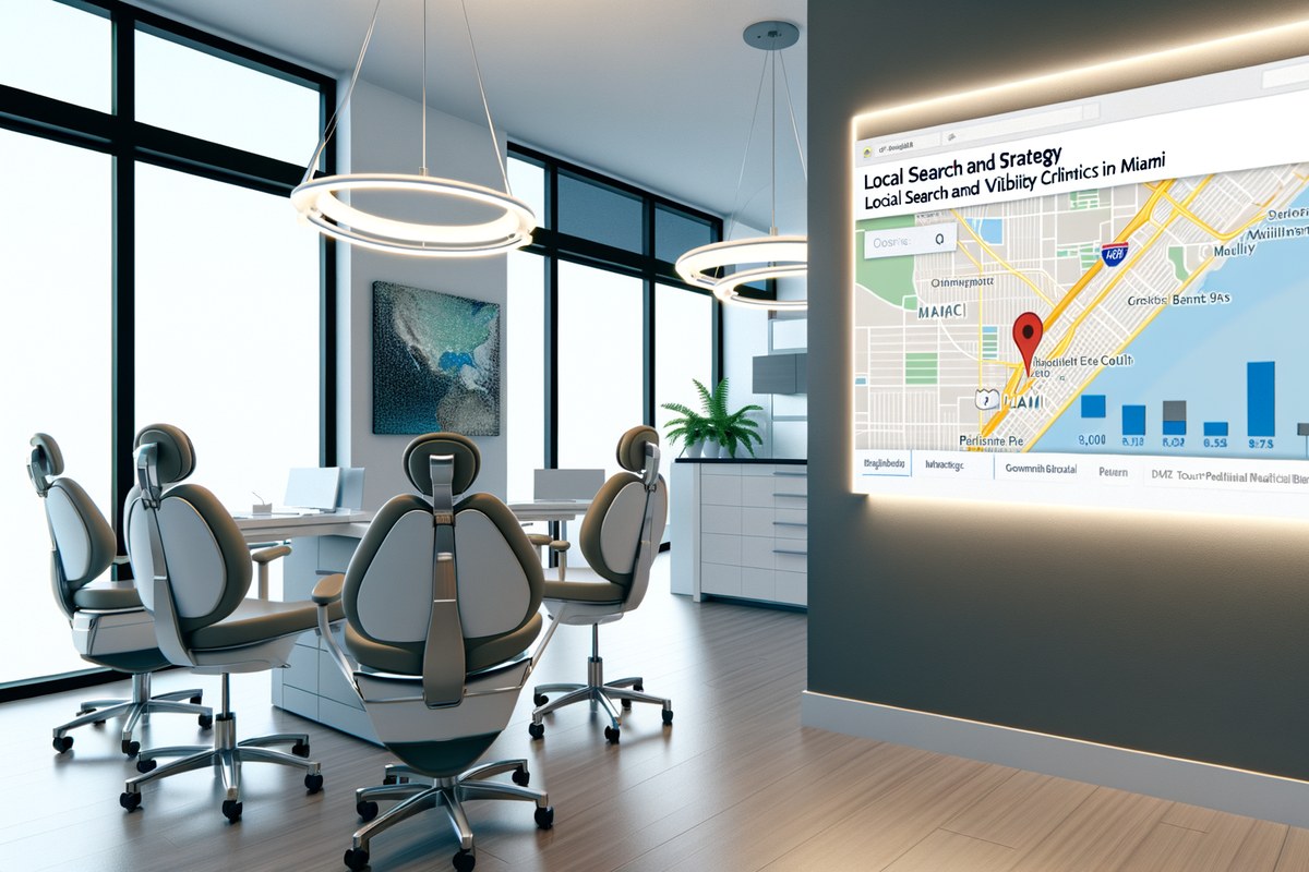 Local SEO and visibility strategy visual for dental clinics in Miami