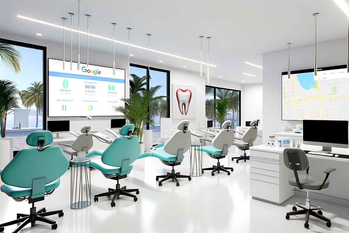 CRM lead tracking and message workflow visual for dental clinics in Miami