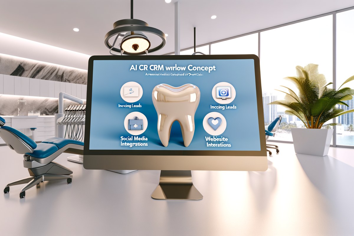 Miami Dental Clinic CRM Workflow CRM lead tracking and message workflow visual for dental clinics in Miami