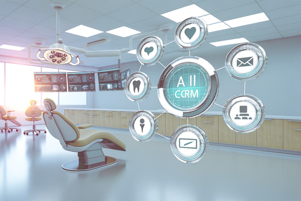 CRM lead tracking and message workflow visual for dental clinics in Miami