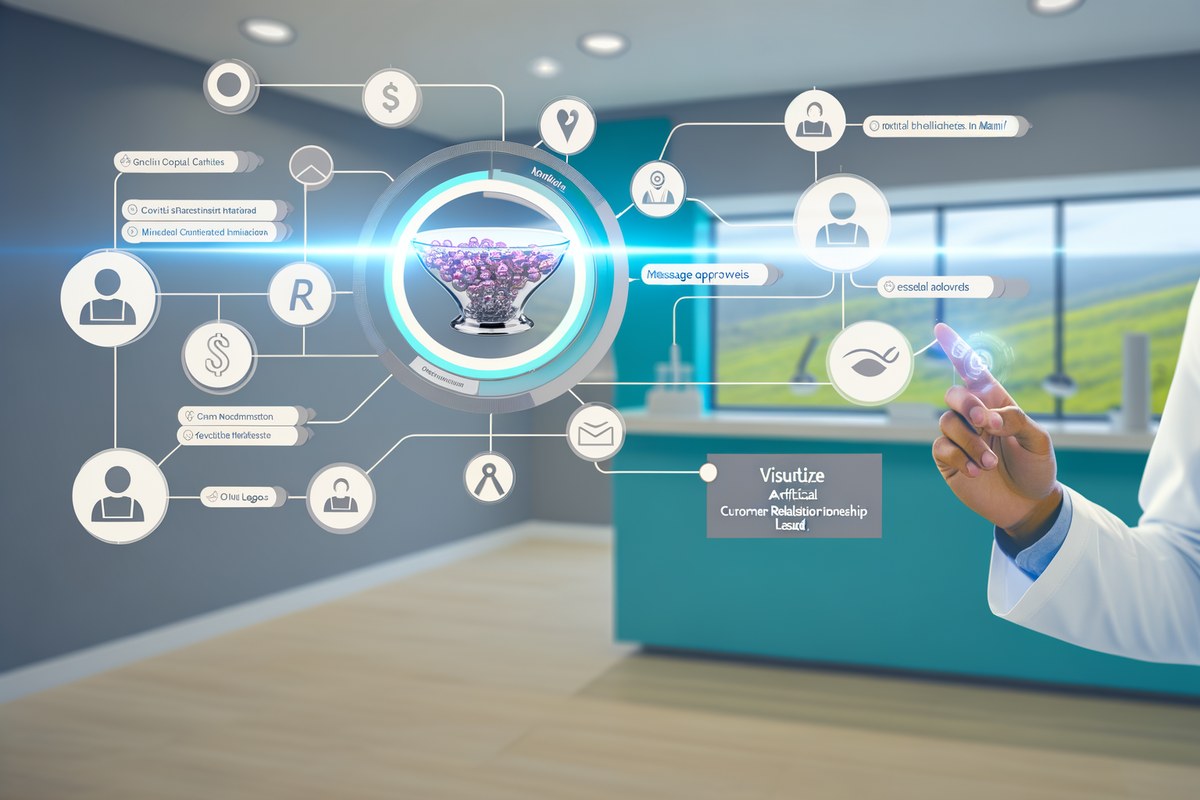 Miami Dental Clinic CRM Workflow CRM lead tracking and message workflow visual for dental clinics in Miami