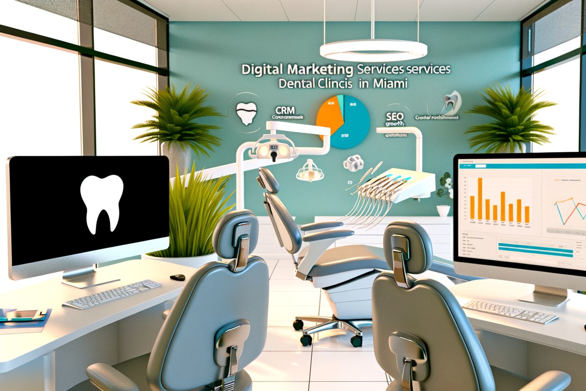 AI-powered SEO, CRM and digital growth concept for dental clinics in Miami | miami digital marketing services