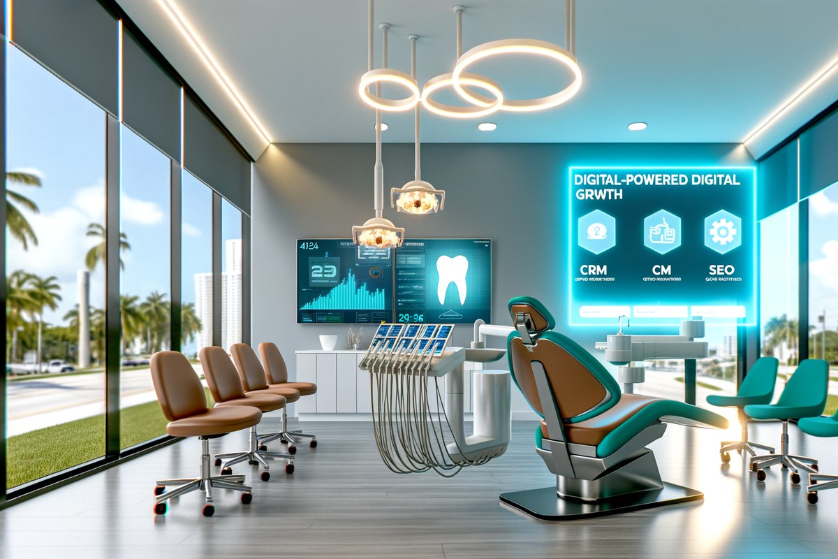 AI-powered SEO, CRM and digital growth concept for dental clinics in Miami | miami digital marketing services