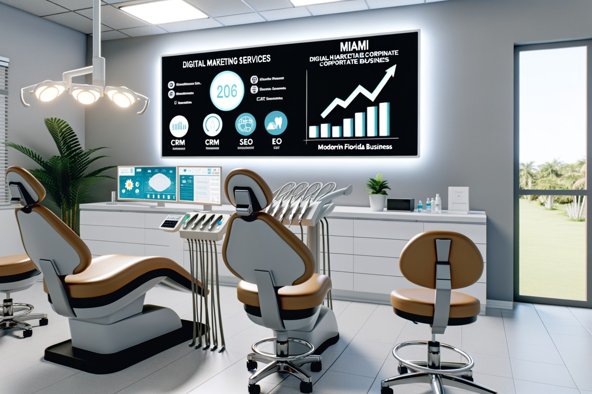 AI-powered SEO, CRM and digital growth concept for dental clinics in Miami | miami digital marketing services