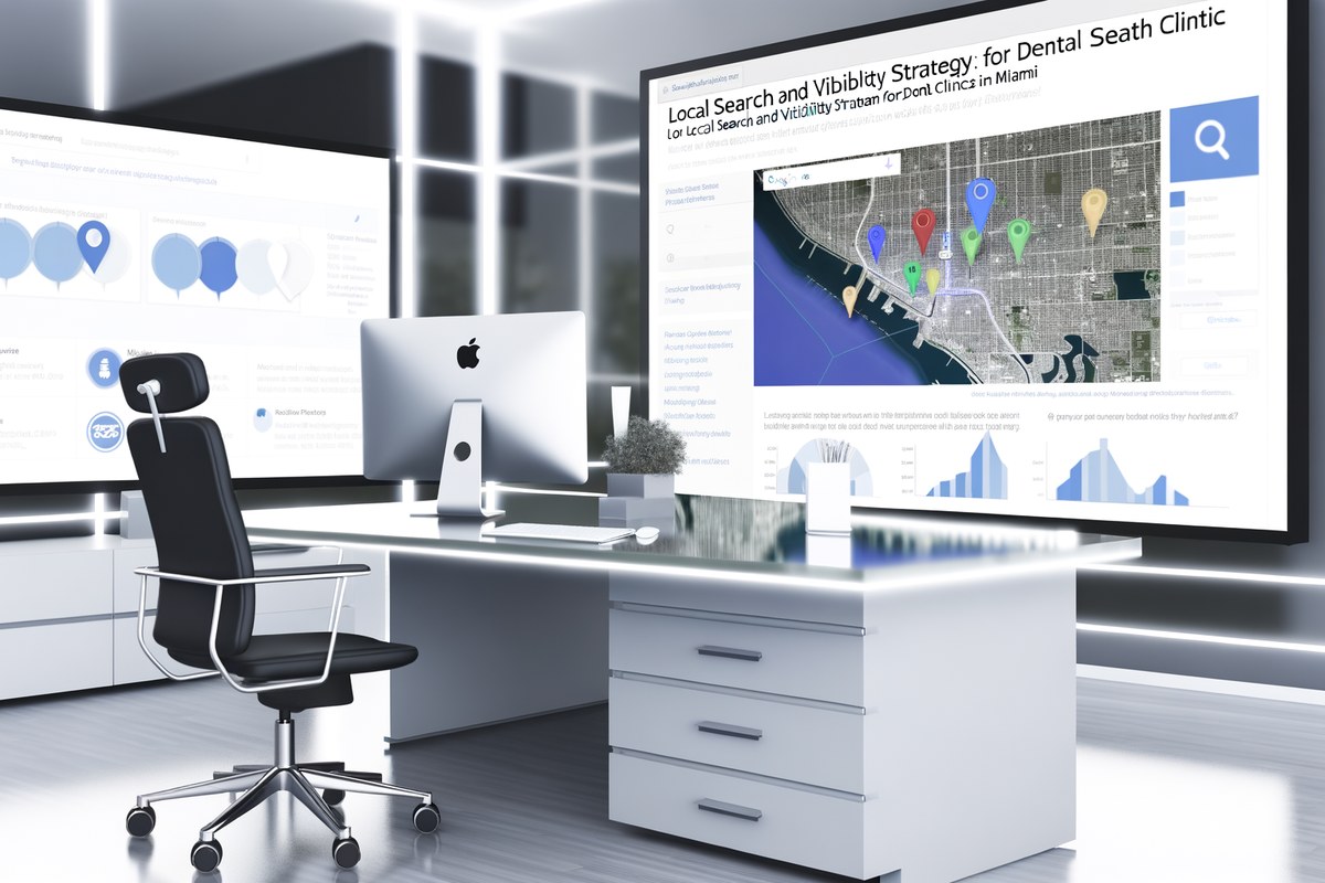 Miami Dental Clinic Local Visibility Strategy Local SEO and visibility strategy visual for dental clinics in Miami