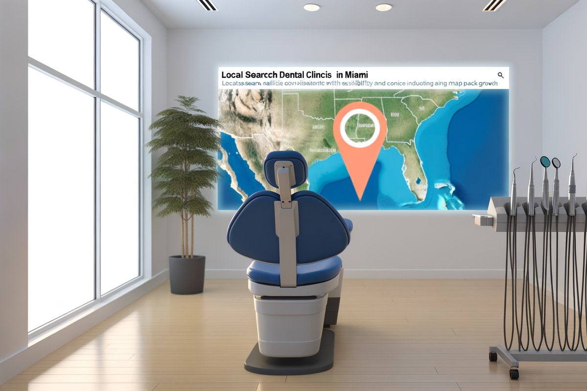 Miami Dental Clinic Local Visibility Strategy Local SEO and visibility strategy visual for dental clinics in Miami