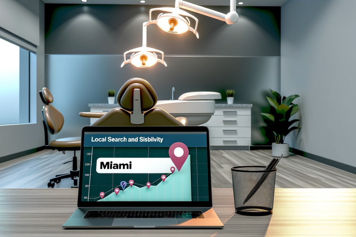 Miami Dental Clinic Local Visibility Strategy Local SEO and visibility strategy visual for dental clinics in Miami