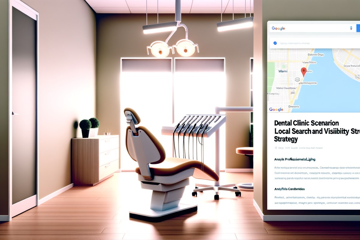 Local SEO and visibility strategy visual for dental clinics in Miami