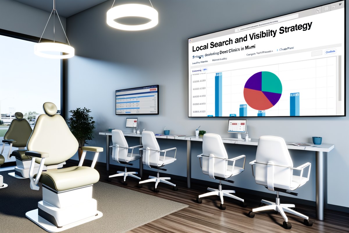 Local SEO and visibility strategy visual for dental clinics in Miami