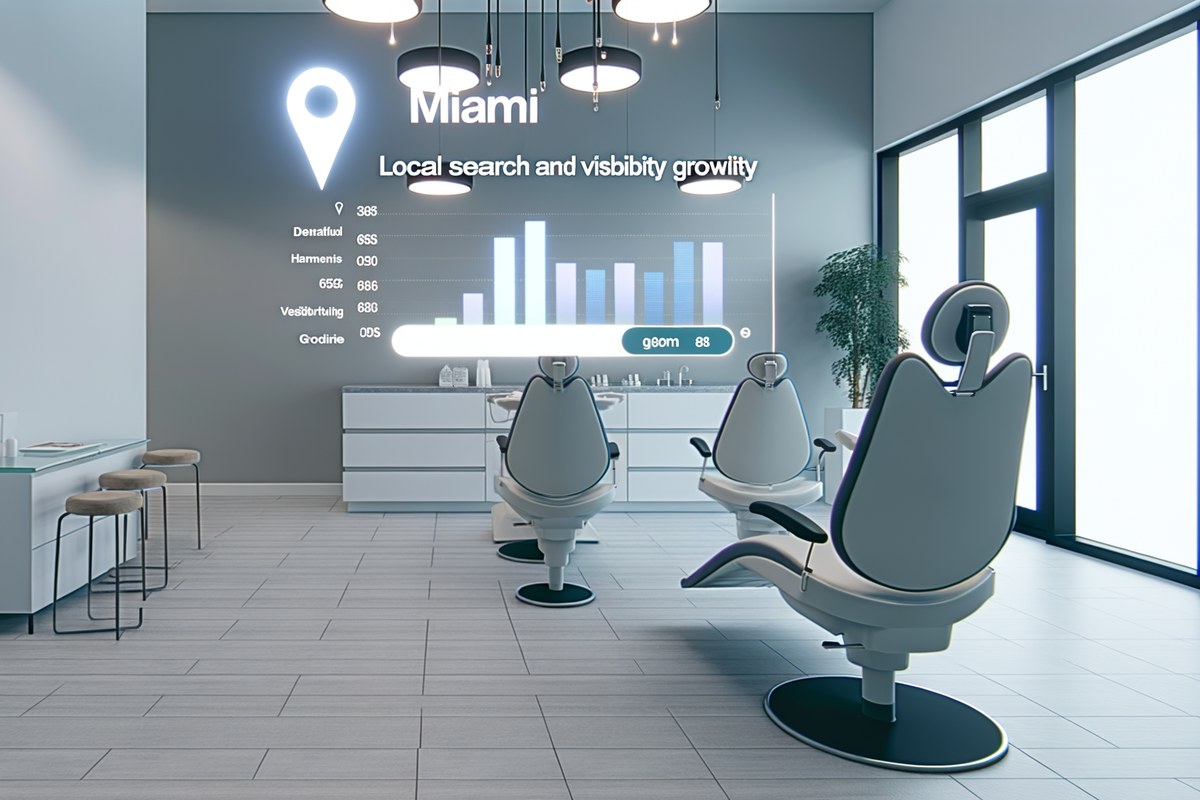 Miami Dental Clinic Local Visibility Strategy Local search and visibility strategy scene for dental clinics in Miami
