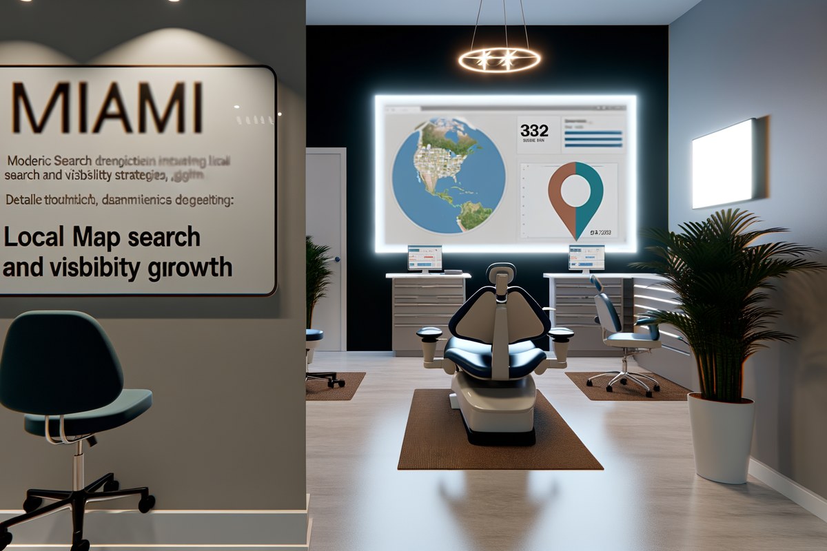 Local SEO and visibility strategy visual for dental clinics in Miami