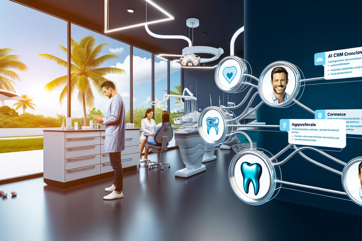 Miami Dental Clinic CRM Workflow CRM lead tracking and message workflow visual for dental clinics in Miami