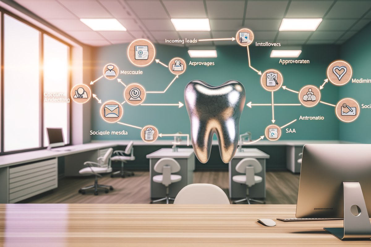 Miami Dental Clinic CRM Workflow CRM lead tracking and message workflow visual for dental clinics in Miami