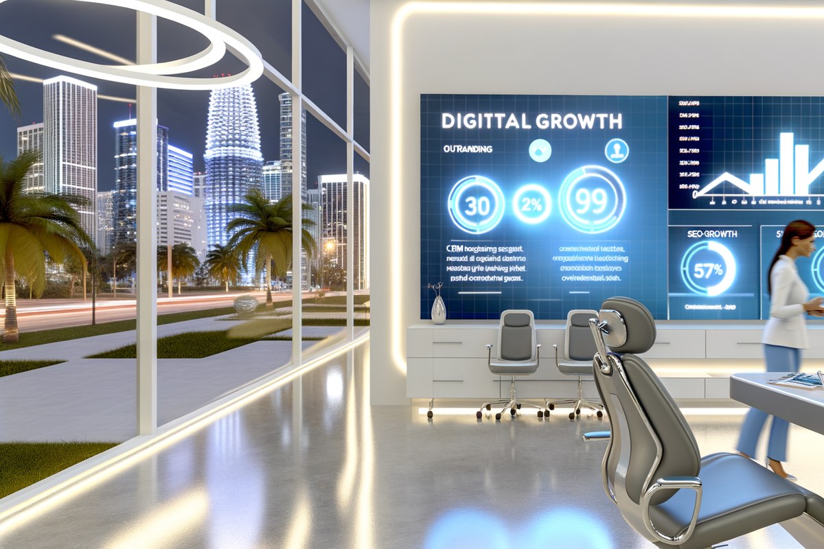 AI-powered SEO, CRM and digital growth concept for dental clinics in Miami | miami seo services
