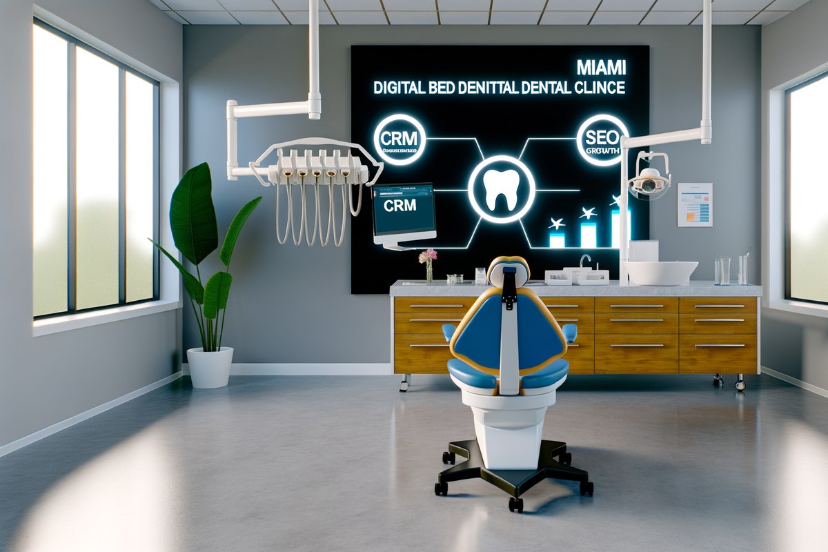 AI-powered SEO, CRM and digital growth concept for dental clinics in Miami | miami seo services
