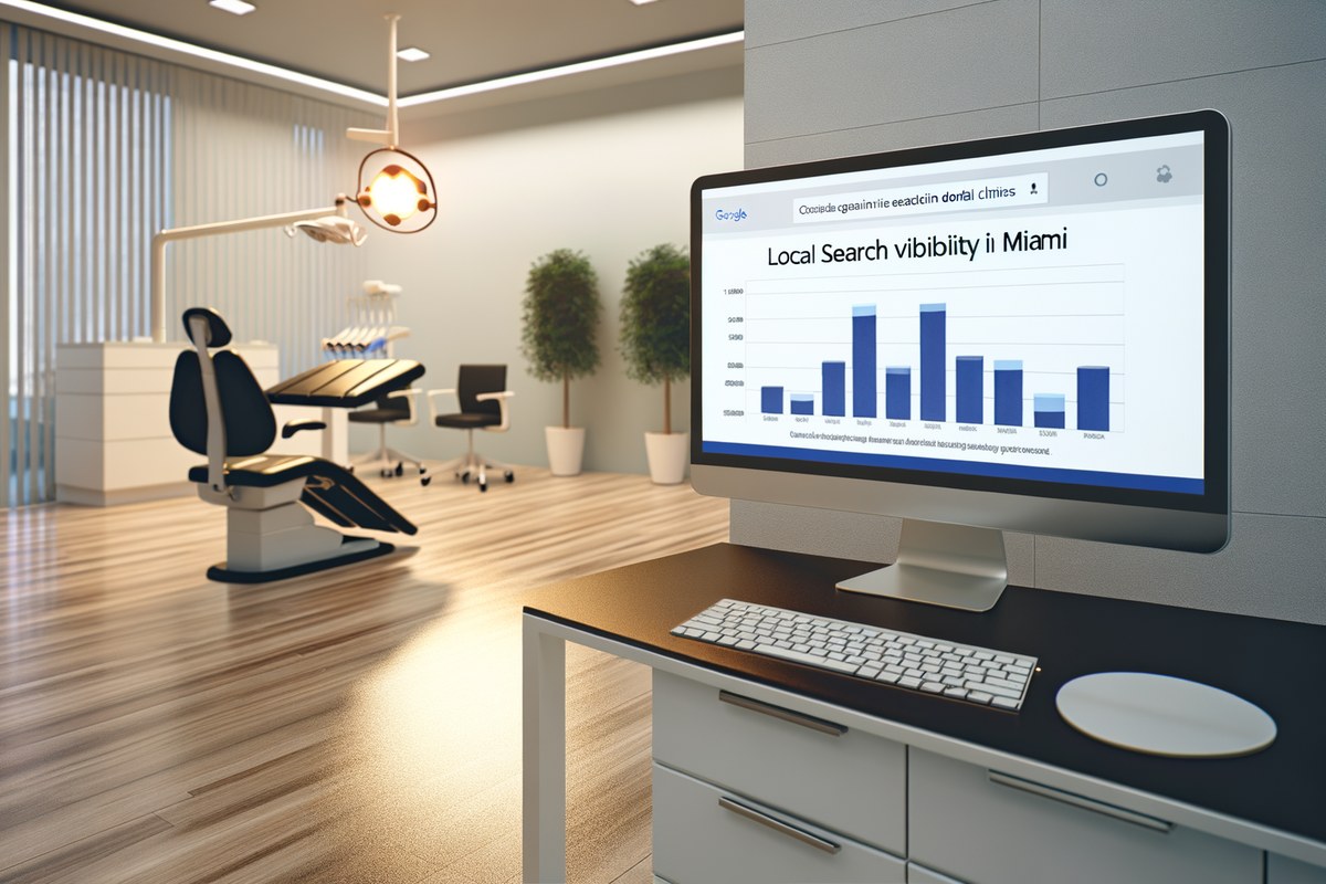 Local SEO and visibility strategy visual for dental clinics in Miami