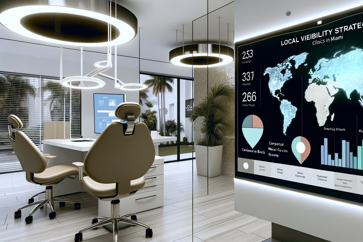 Miami Dental Clinic Local Visibility Strategy Local SEO and visibility strategy visual for dental clinics in Miami