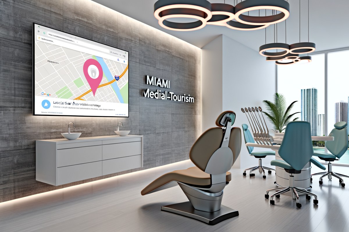 Miami Dental Clinic Local Visibility Strategy Local SEO and visibility strategy visual for dental clinics in Miami