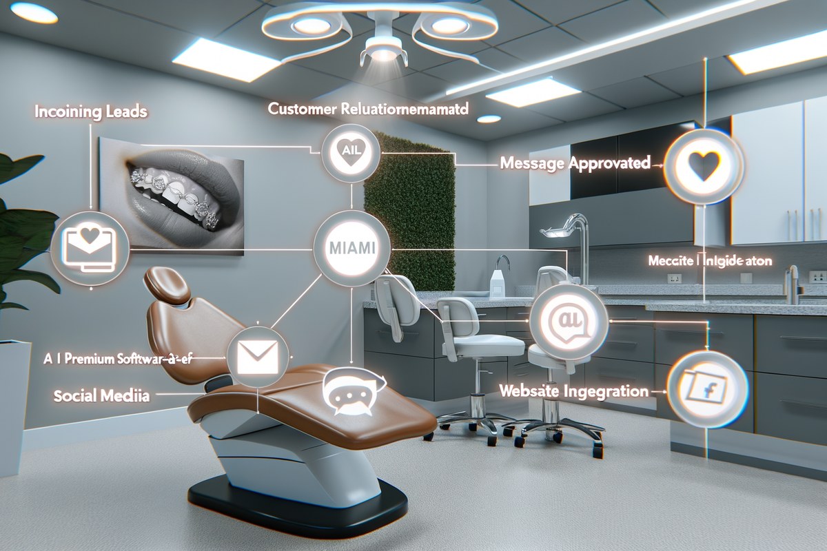 Miami Dental Clinic CRM Workflow CRM lead tracking and message workflow visual for dental clinics in Miami