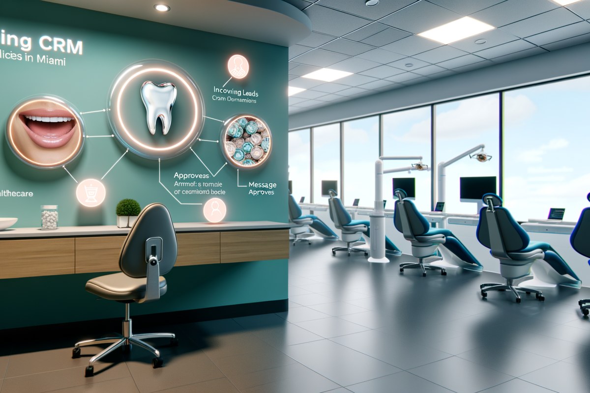 Miami Dental Clinic CRM Workflow CRM lead tracking and message workflow visual for dental clinics in Miami
