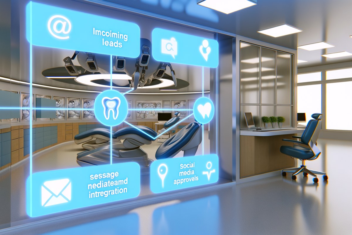 Miami Dental Clinic CRM Workflow CRM lead tracking and message workflow visual for dental clinics in Miami