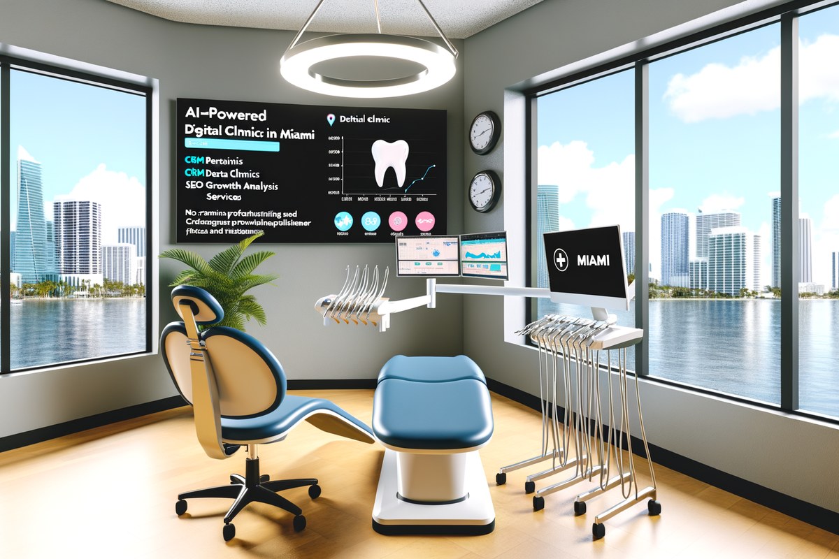 AI-powered SEO, CRM and digital growth concept for dental clinics in Miami | miami instagram analysis services