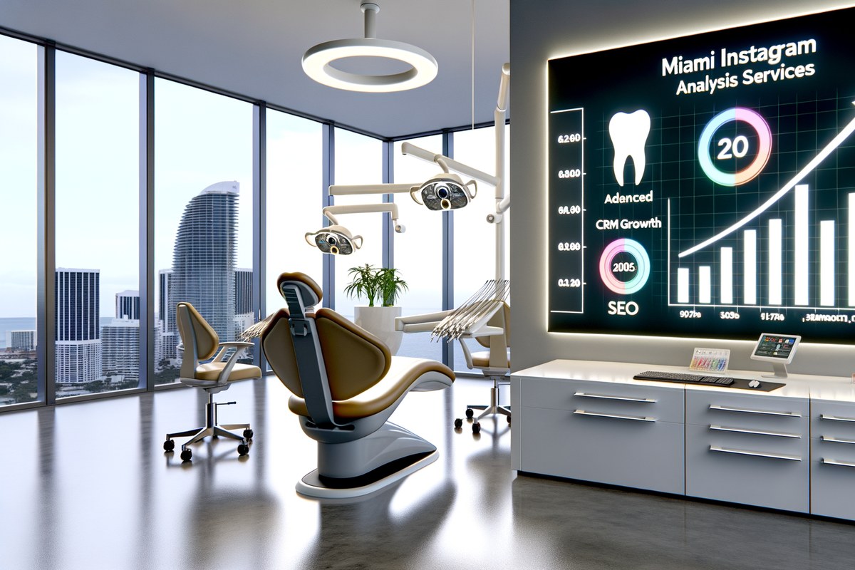 AI-powered SEO, CRM and digital growth concept for dental clinics in Miami | miami instagram analysis services