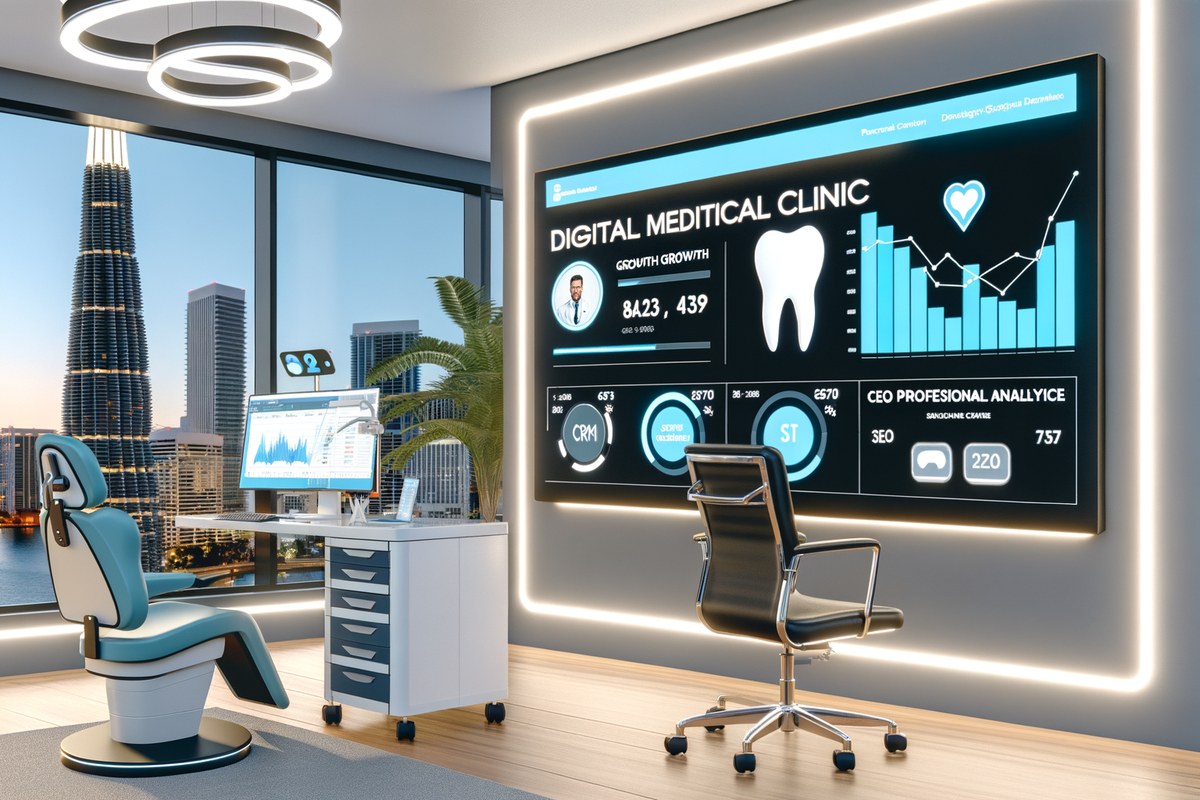 AI-powered SEO, CRM and digital growth concept for dental clinics in Miami | miami instagram analysis services