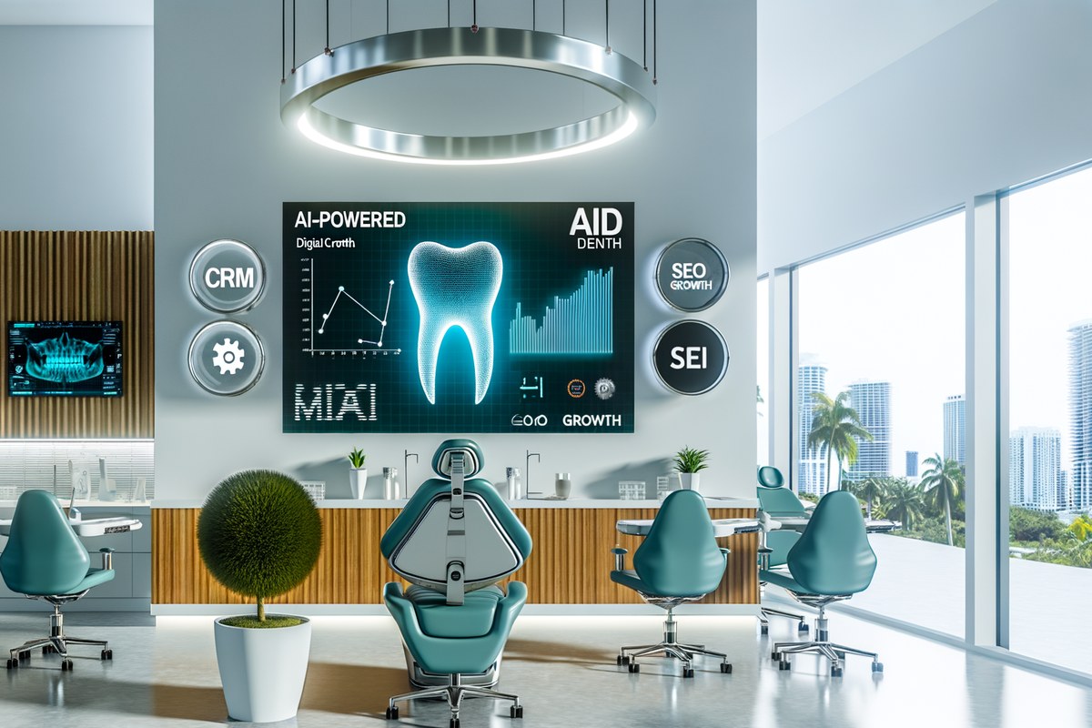 AI-powered SEO, CRM and digital growth concept for dental clinics in Miami | miami instagram analysis services