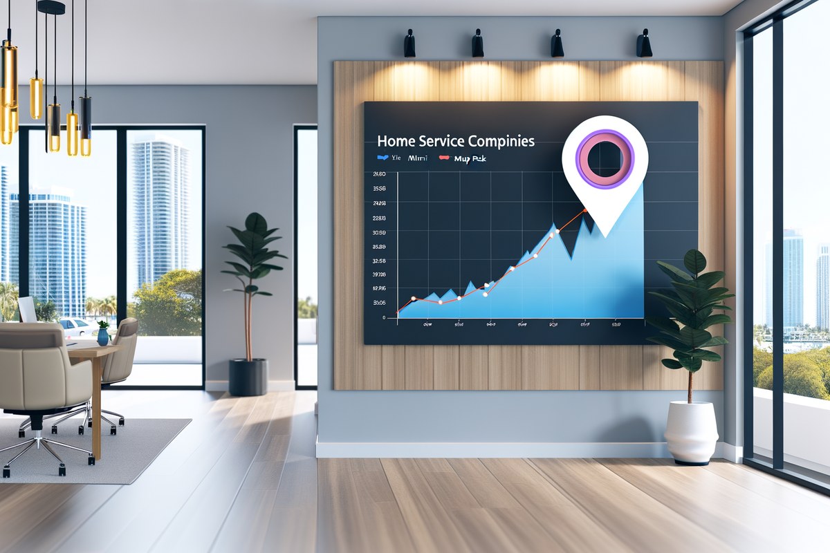 Local SEO and visibility strategy visual for home service companies in Miami