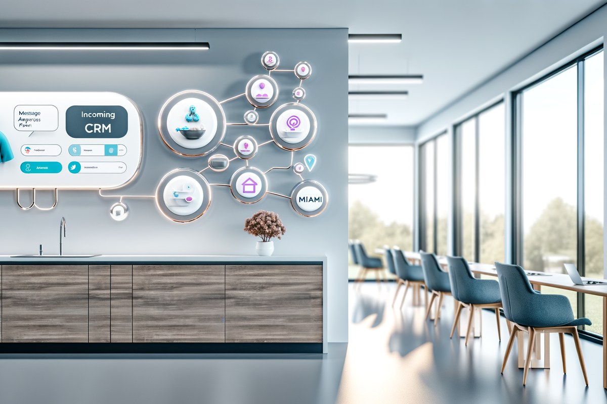 Miami Home Service Company CRM Workflow CRM lead tracking and message workflow visual for home service companies in Miami