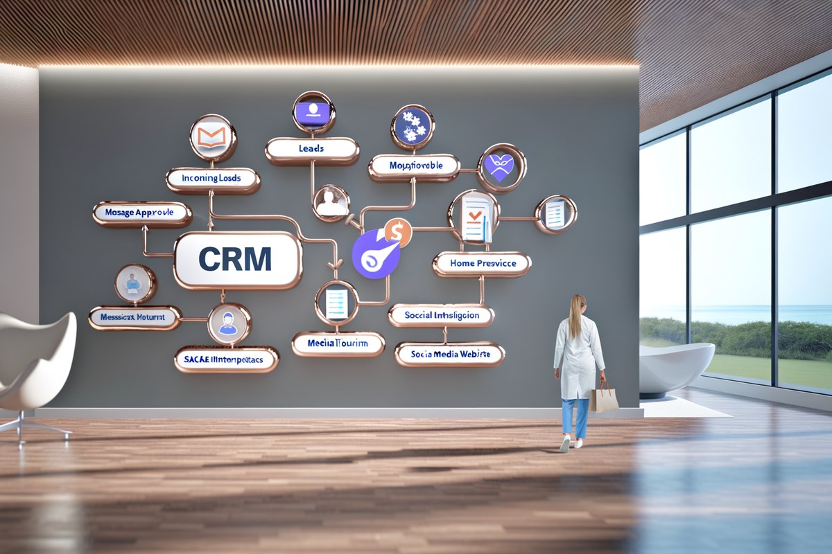 Miami Home Service Company CRM Workflow CRM lead tracking and message workflow visual for home service companies in Miami
