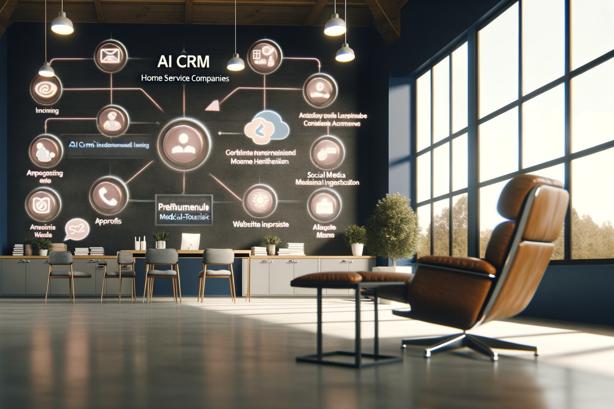 CRM lead tracking and message workflow visual for home service companies in Miami