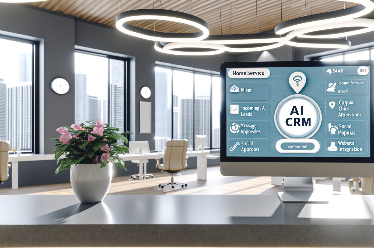Miami Home Service Company CRM Workflow CRM lead tracking and message workflow visual for home service companies in Miami
