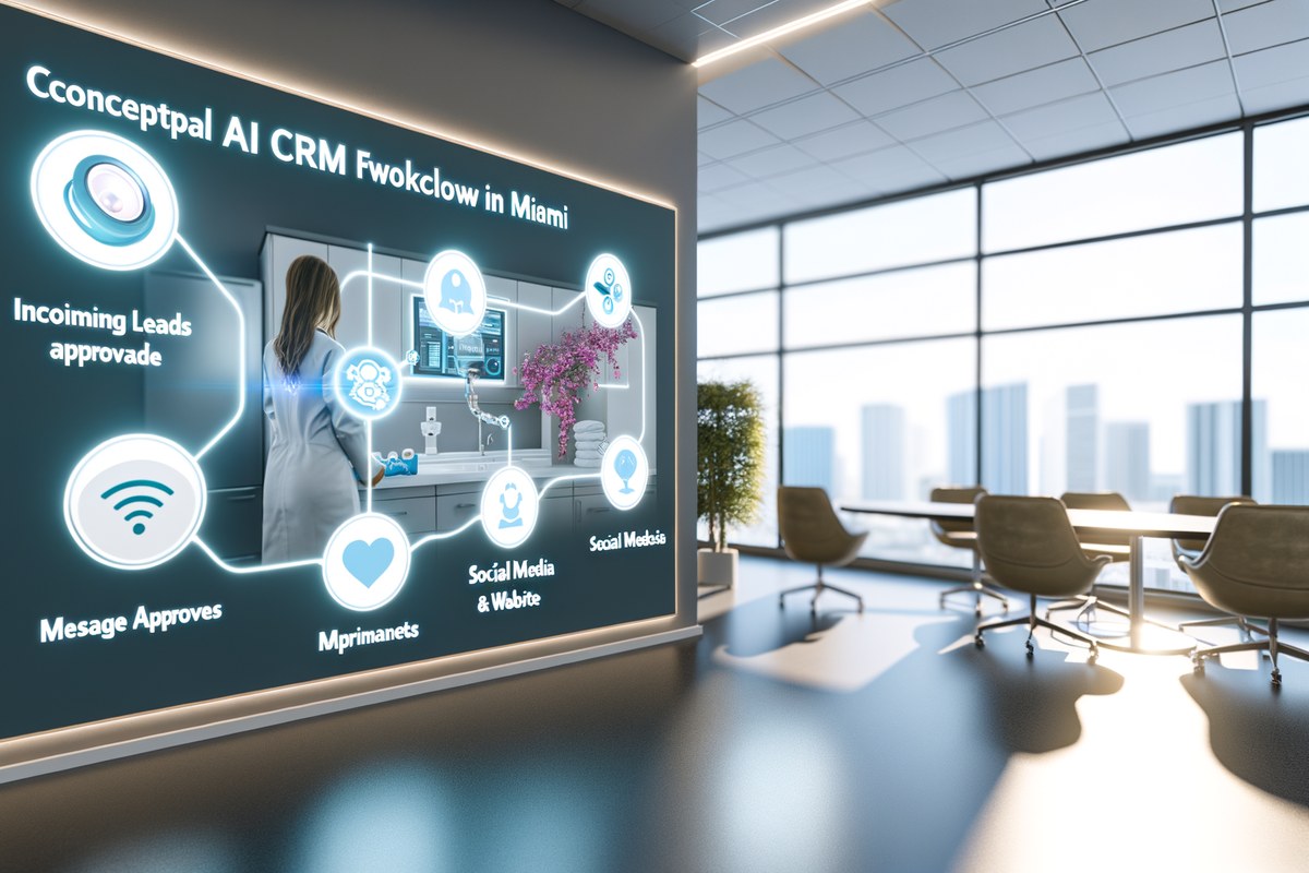Miami Home Service Company CRM Workflow CRM lead tracking and message workflow visual for home service companies in Miami