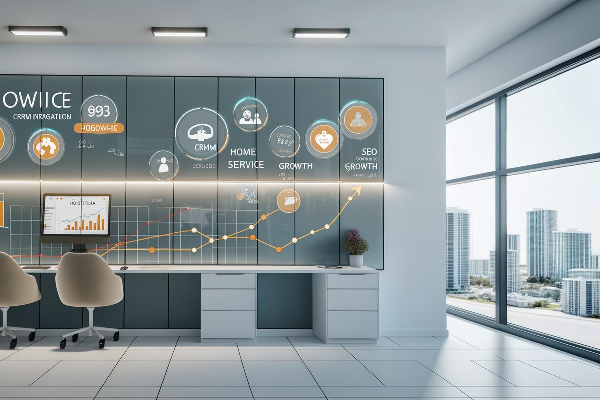 AI-powered SEO, CRM and digital growth concept for home service companies in Miami | miami crm integration services