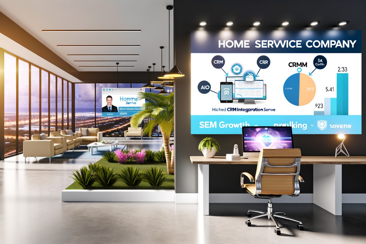 AI-powered SEO, CRM and digital growth concept for home service companies in Miami | miami crm integration services