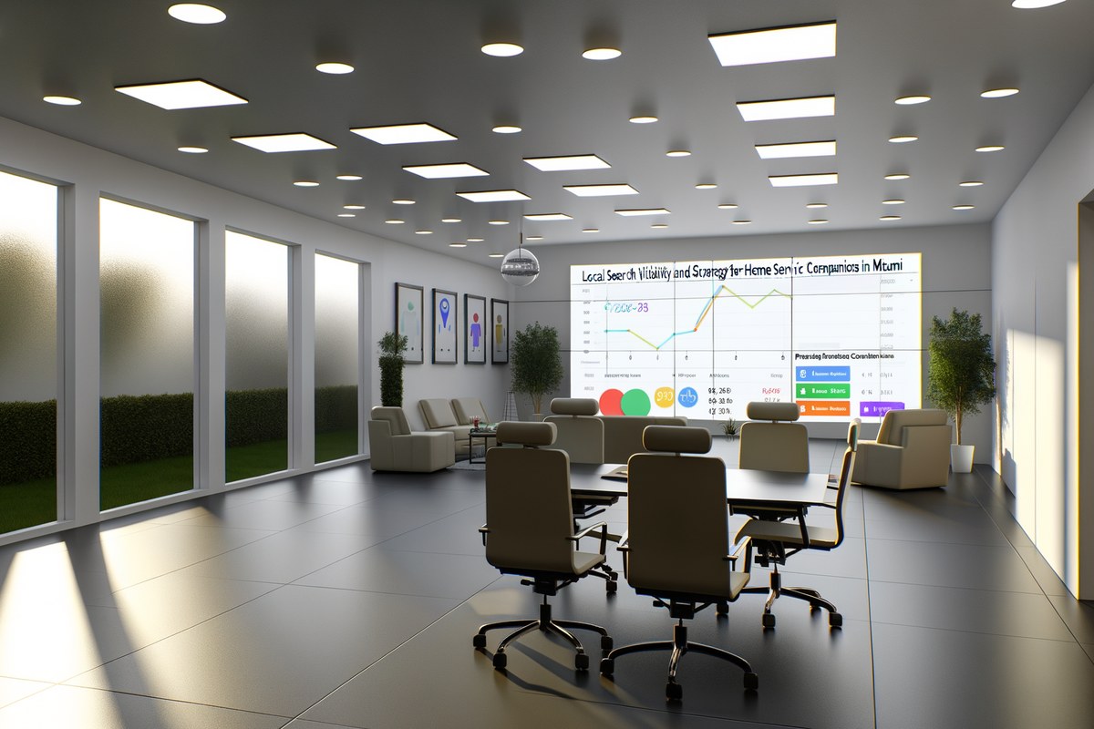 Local search and visibility strategy scene for home service companies in Miami
